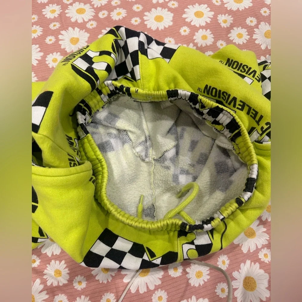 Dumbgood MTV Neon Green Checkered sweatpants - Picture 9 of 12